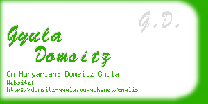 gyula domsitz business card